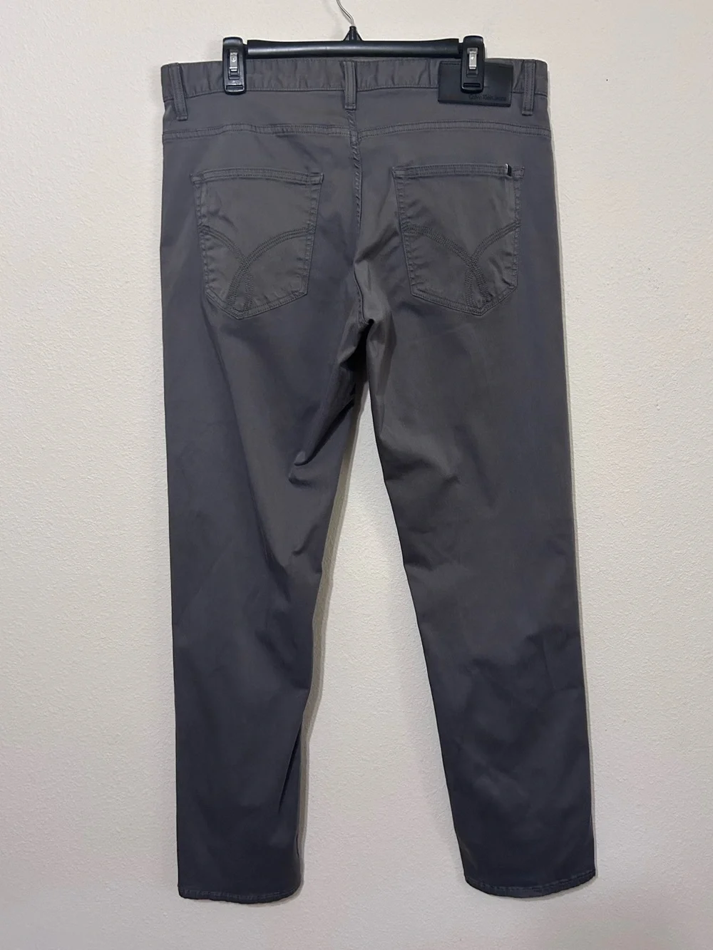 Calvin Klein Jeans Men’s Slim Straight Gray Stretch Denim Pants W34 L32